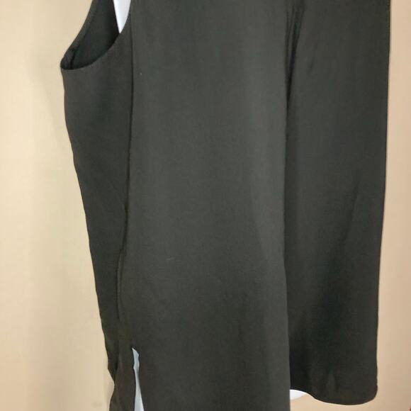 Vince Bonded Laser Black Tank Side Split Keyhole Back High Neck NWT Size Large - Picture 9 of 16